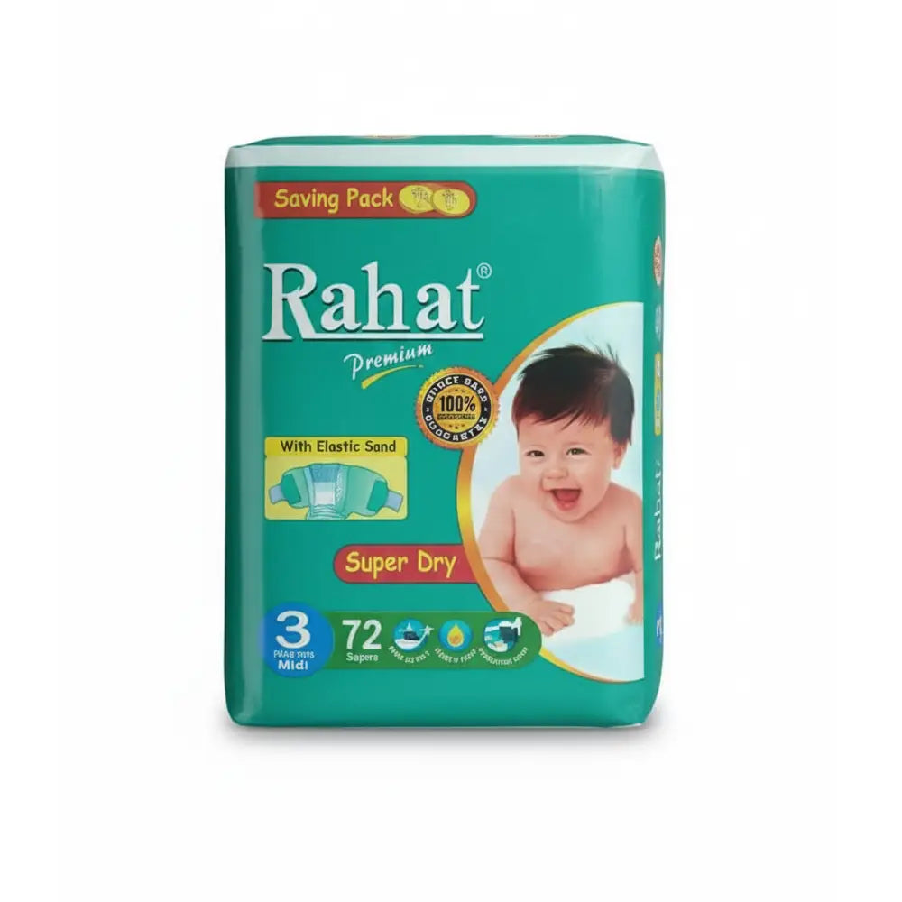 Rahat Premium Diapers Medium(72 Pcs)
