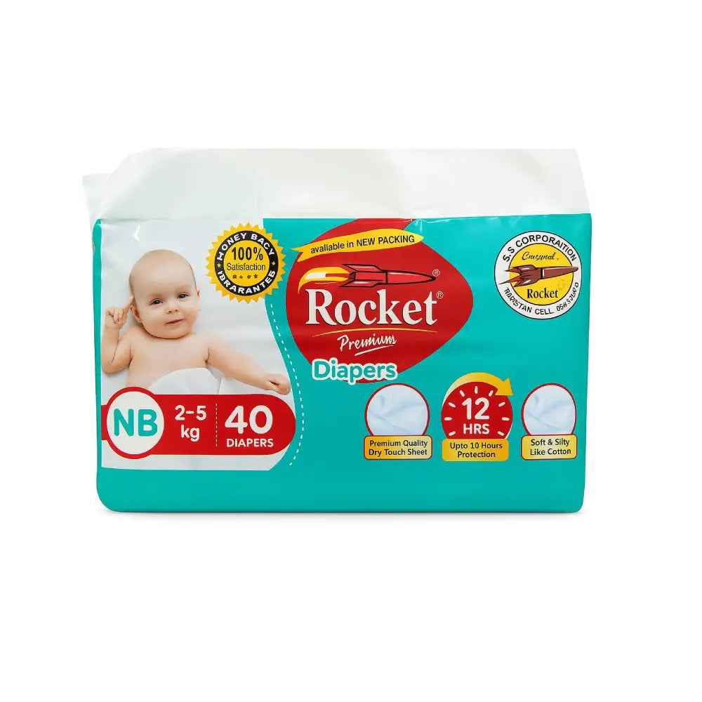 Rocket Premium Diapers New Born(40 Pcs)