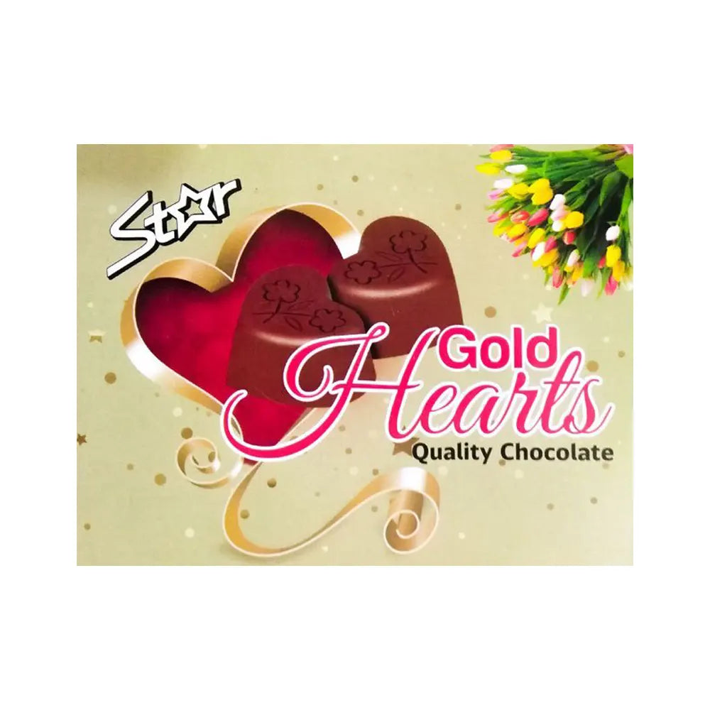 Gold Hearts Chocolate 10Rs (30Pcs)