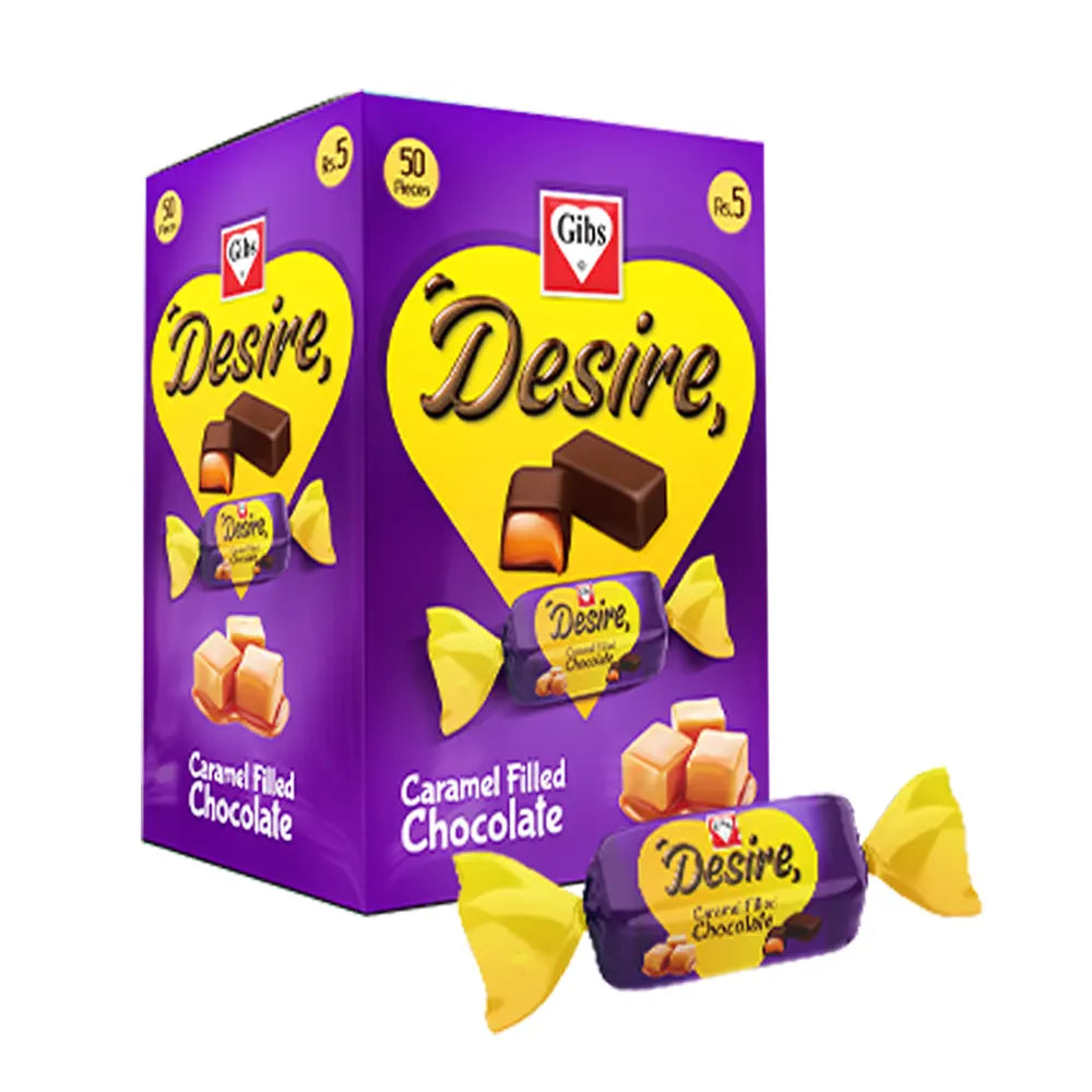 Gibs Desire Caramel Chocolate 5Rs(50Pcs)