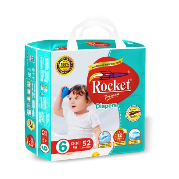 Rocket Premium Diapers XXL-6(52 Pcs)